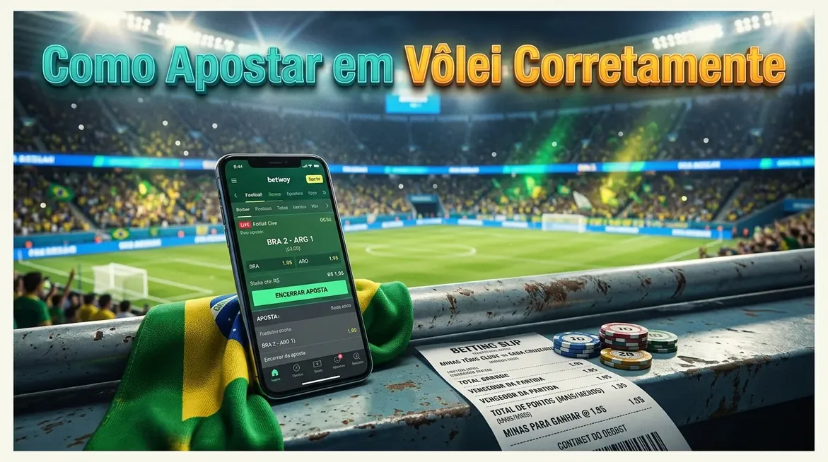 Cupom de aposta de vôlei e fichas