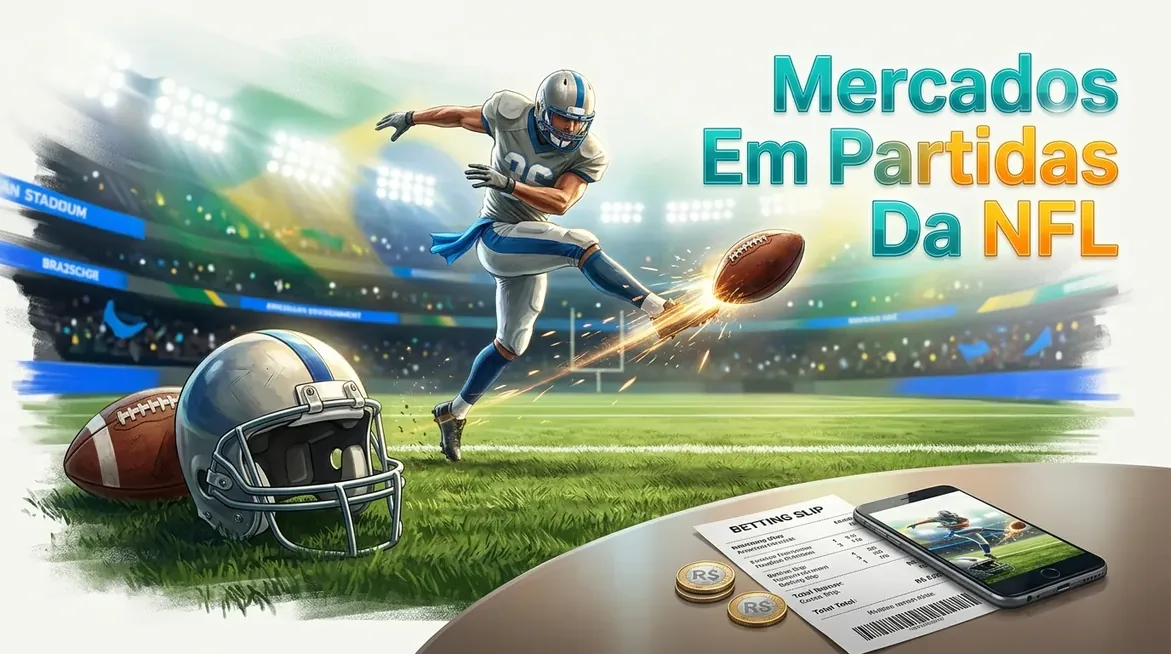 Capacete e bola de futebol americano em campo