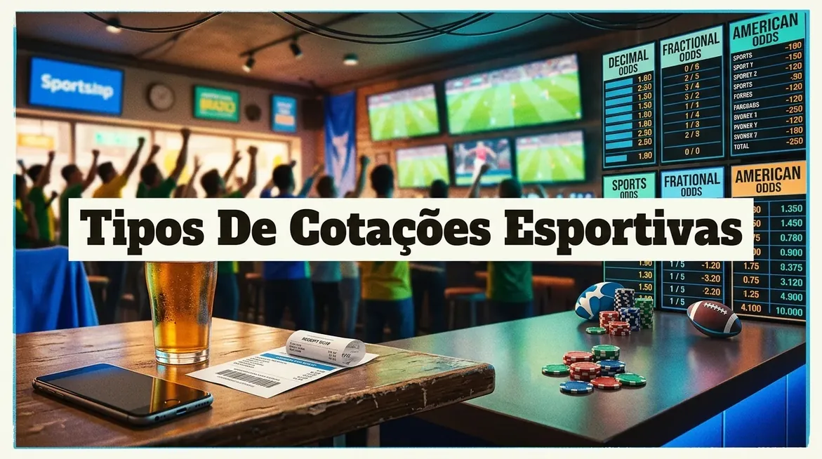 Diversos formatos de cotações esportivas em telas.